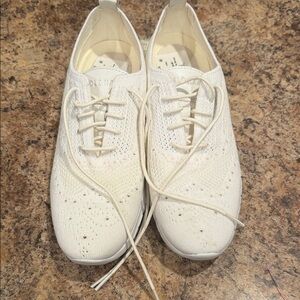 Nordstrom Cream Knit Lace-Up Sneakers